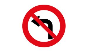 No left turn sign