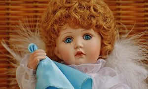 Crying doll with handkerchief